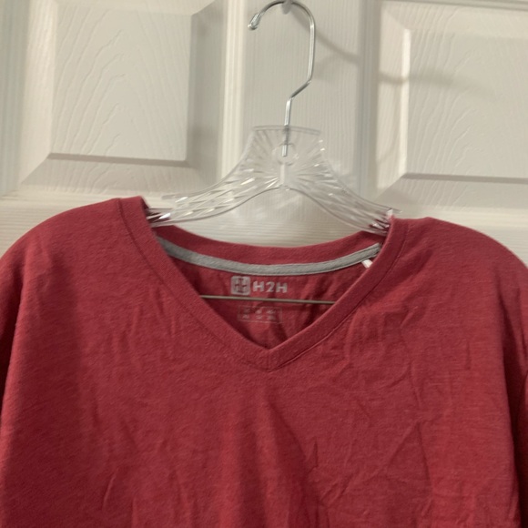 H2H Men’s Red V Neck Short Sleeve T-Shirt Size XL - Picture 3 of 6